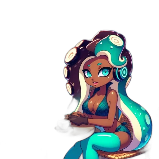 dress, hair, staff, concept art transparent PNG cut-out