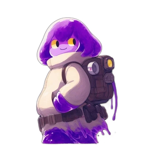 jacket, robot, staff, creature transparent PNG cut-out