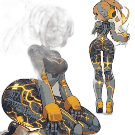robot, dress, weapon, concept art transparent PNG cut-out