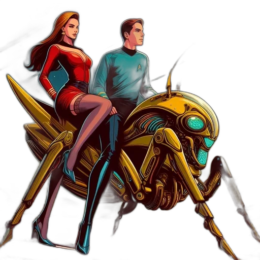 robot, concept art, comic book art, fantasy art transparent PNG cut-out