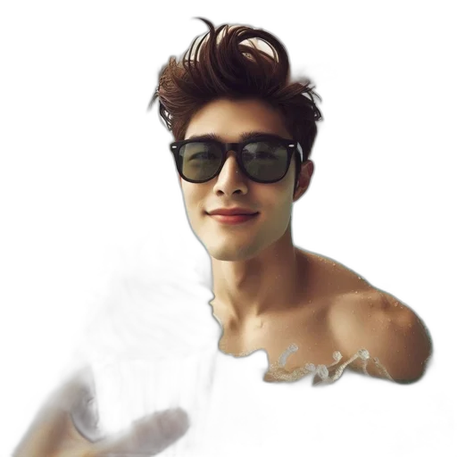 face, photorealistic, cartoon, oil painting transparent PNG cut-out