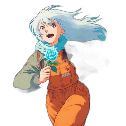 jacket, robot, face, hair transparent PNG cut-out