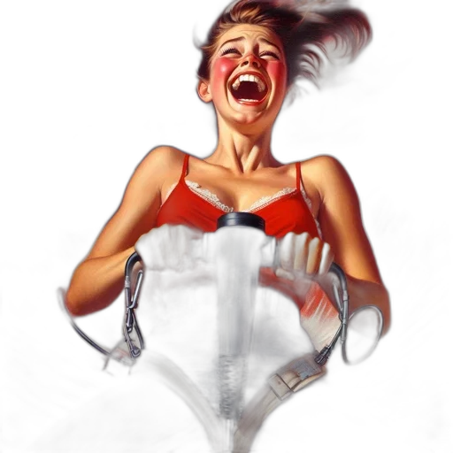 dress, robot, face, comic book art transparent PNG cut-out