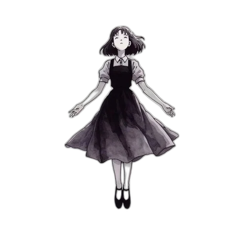 dress, creature, staff, robot transparent PNG cut-out