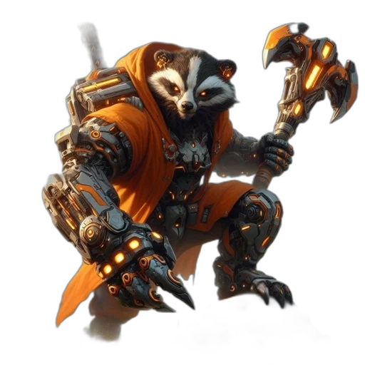 robot, weapon, staff, animal transparent PNG cut-out