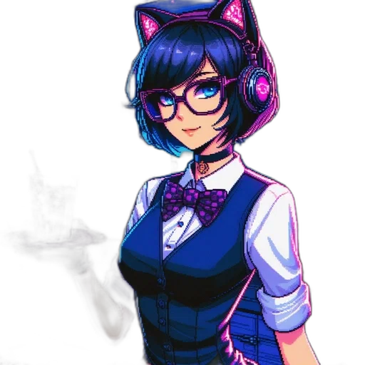staff, dress, pixel art, anime transparent PNG cut-out