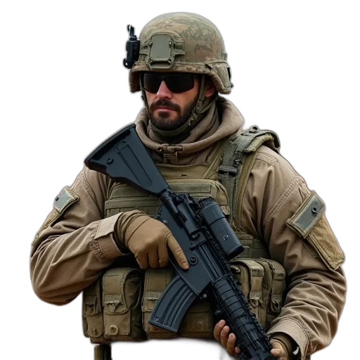 jacket, staff, weapon, face transparent PNG cut-out