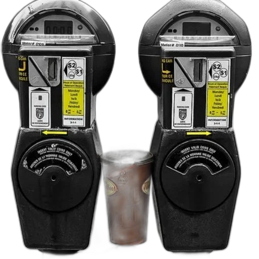 shoes, two, parking, meters transparent PNG cut-out