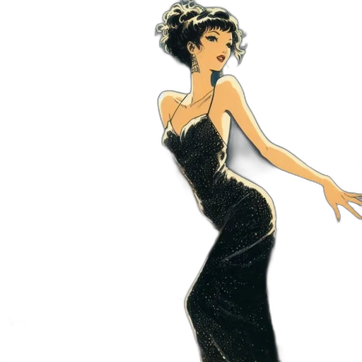 dress, concept art, cartoon, comic book art transparent PNG cut-out