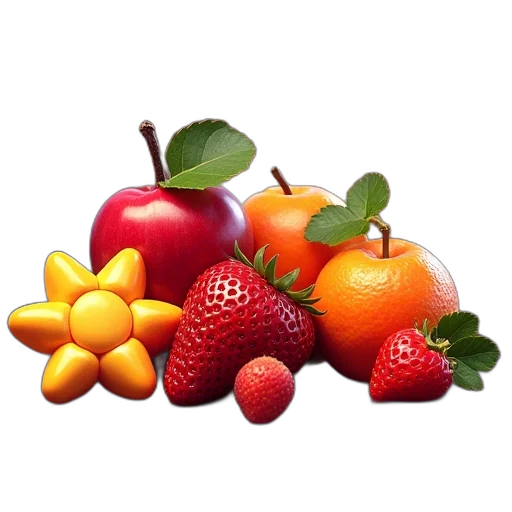 food, crown, photorealistic, 3d render transparent PNG cut-out