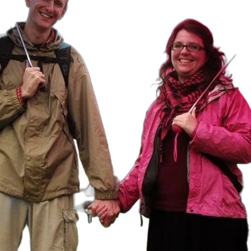 staff, jacket, umbrella, couple transparent PNG cut-out