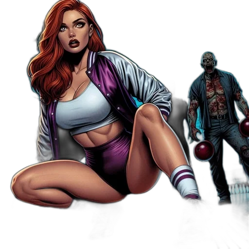 comic book art, concept art, cyberpunk, woman transparent PNG cut-out