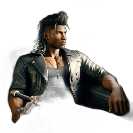 jacket, weapon, hair, concept art transparent PNG cut-out