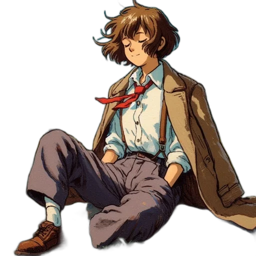jacket, staff, weapon, concept art transparent PNG cut-out