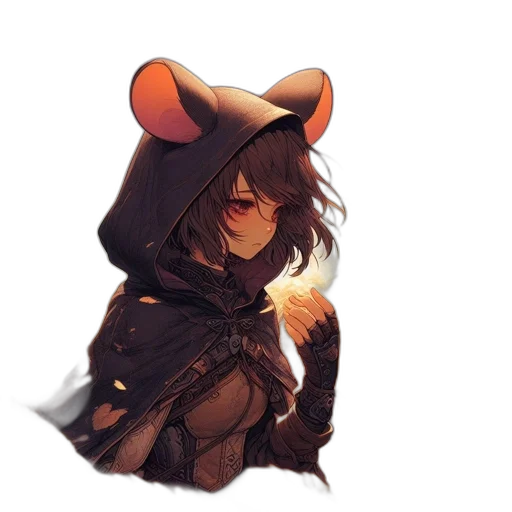 hat, mask, jacket, staff transparent PNG cut-out