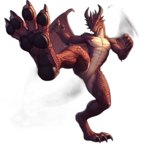 dragon, creature, animal, staff transparent PNG cut-out
