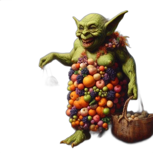 food, creature, 3d render, concept art transparent PNG cut-out