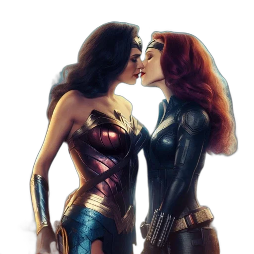 comic book art, concept art, fantasy art, two transparent PNG cut-out