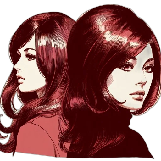 face, hair, comic book art, photorealistic transparent PNG cut-out