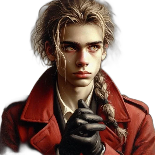 jacket, face, fantasy art, photorealistic transparent PNG cut-out