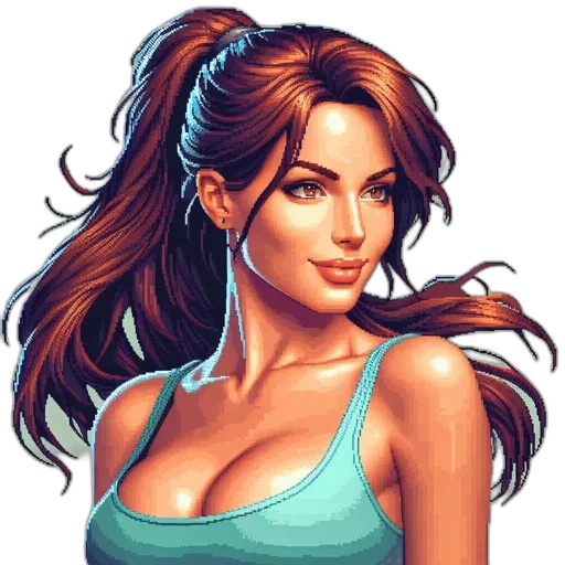 face, dress, pixel art, fantasy art transparent PNG cut-out