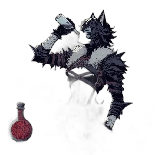 staff, bottle, dragon, mask transparent PNG cut-out