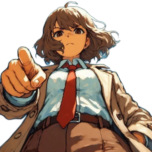 jacket, staff, weapon, face transparent PNG cut-out