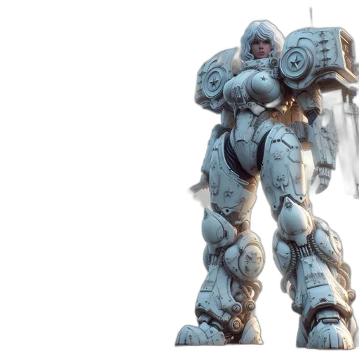 robot, weapon, concept art, 3d render transparent PNG cut-out