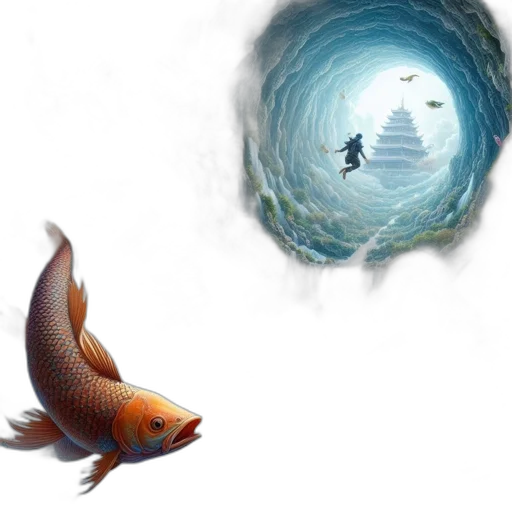 concept art, fantasy art, photorealistic, underwater transparent PNG cut-out