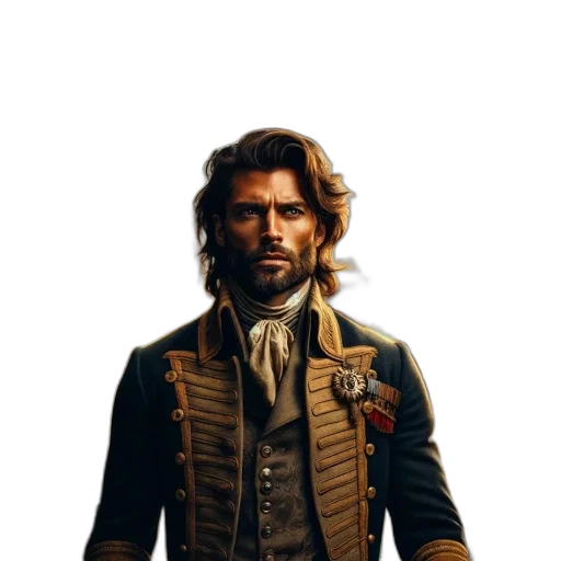 jacket, face, hair, staff transparent PNG cut-out