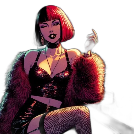 comic book art, concept art, cyberpunk, fantasy art transparent PNG cut-out