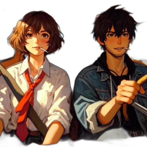 pixel art, anime, concept art, comic book art transparent PNG cut-out