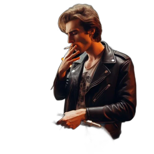 jacket, face, concept art, photorealistic transparent PNG cut-out