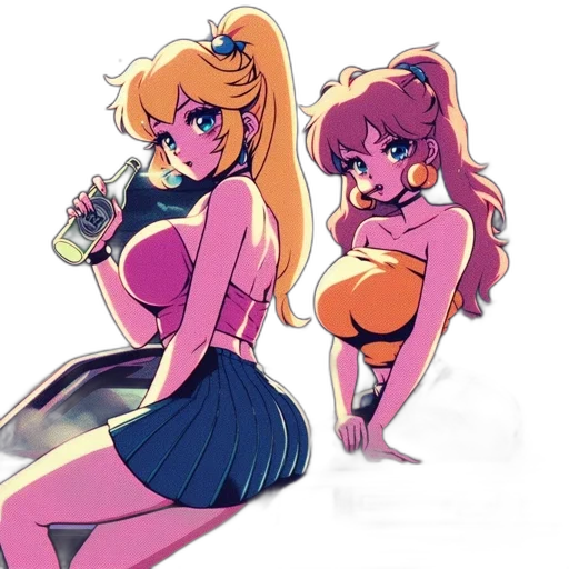 dress, anime, concept art, vaporwave transparent PNG cut-out