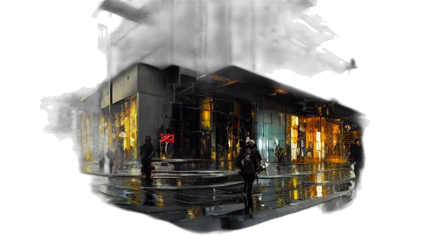 building, umbrella, concept art, photorealistic transparent PNG cut-out