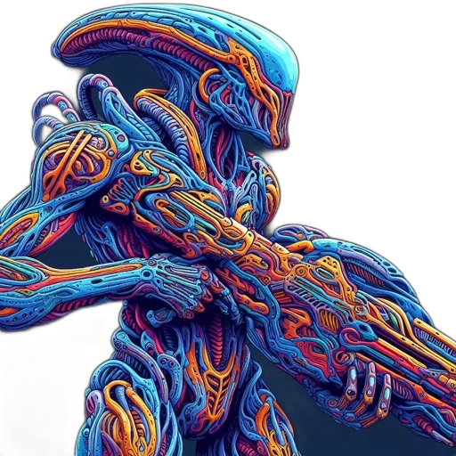 robot, creature, mask, hair transparent PNG cut-out