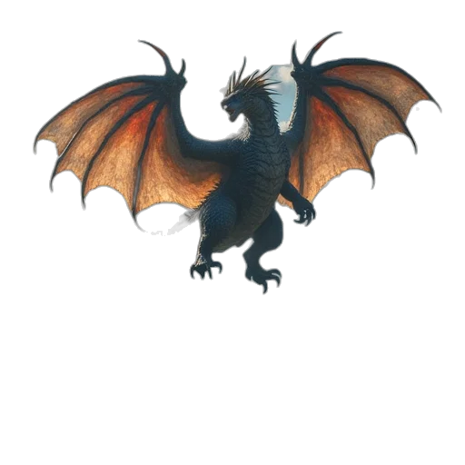 dragon, creature, animal, staff transparent PNG cut-out