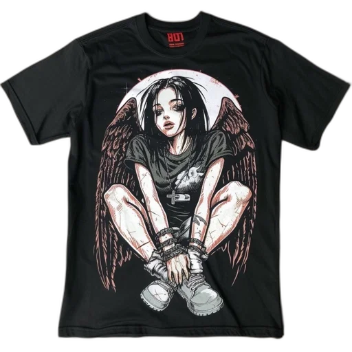 black, t-shirt, graphic, image transparent PNG cut-out