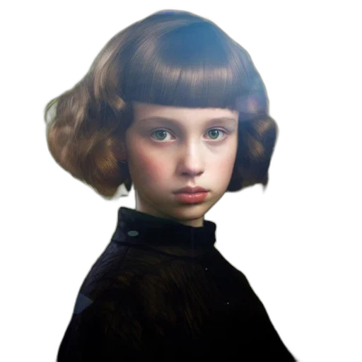 hair, face, staff, dress transparent PNG cut-out