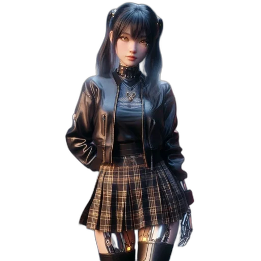 jacket, dress, robot, 3d render transparent PNG cut-out