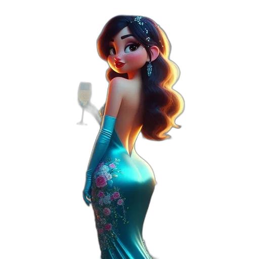 dress, concept art, 3d render, cartoon transparent PNG cut-out