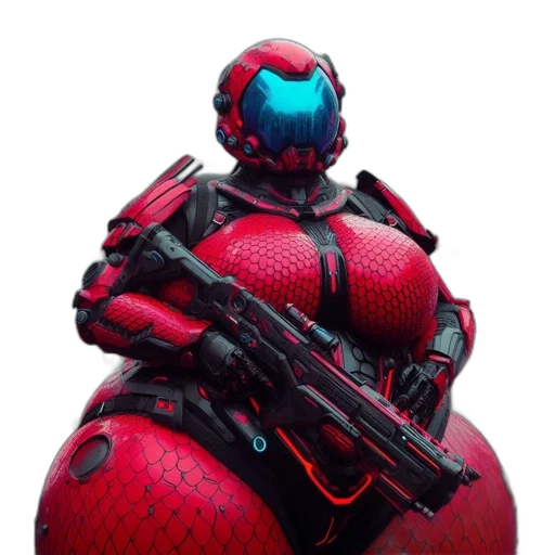 robot, weapon, concept art, 3d render transparent PNG cut-out