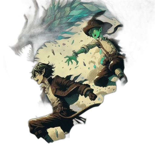 mask, dragon, creature, staff transparent PNG cut-out