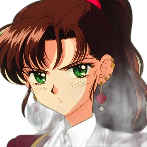 face, anime, vaporwave, photorealistic transparent PNG cut-out