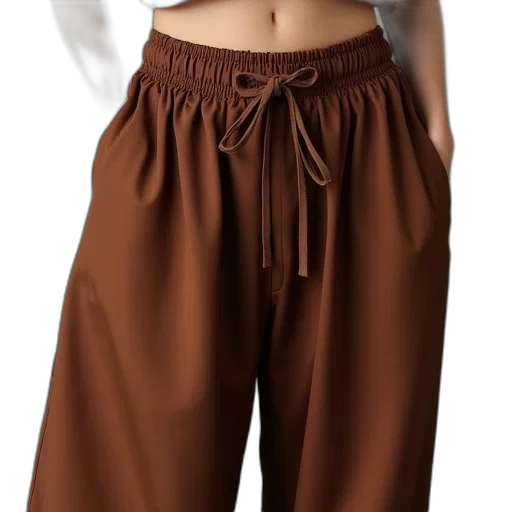 earth tones, brown, silk, trousers transparent PNG cut-out