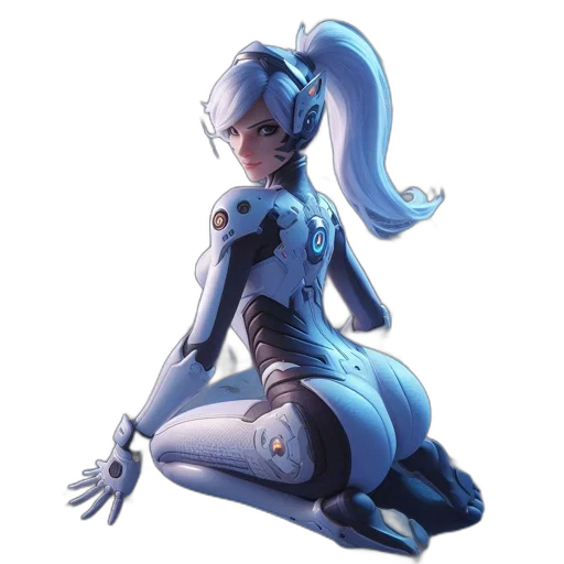 robot, dress, staff, weapon transparent PNG cut-out