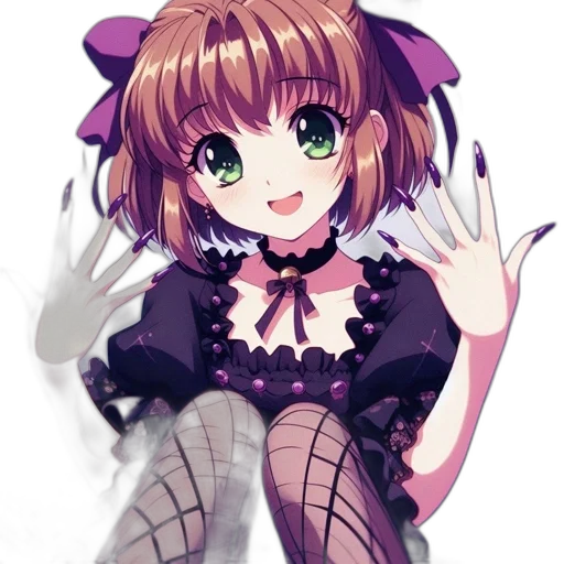 staff, dress, creature, flower transparent PNG cut-out