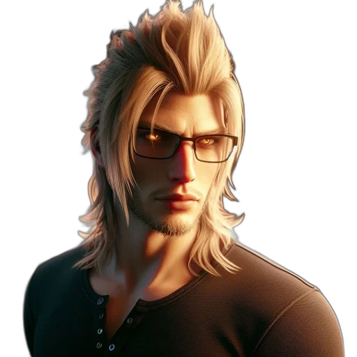 hair, face, staff, photorealistic transparent PNG cut-out