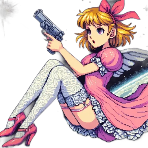 weapon, dress, staff, vaporwave transparent PNG cut-out