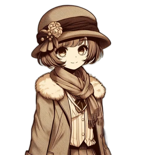hat, staff, flower, face transparent PNG cut-out